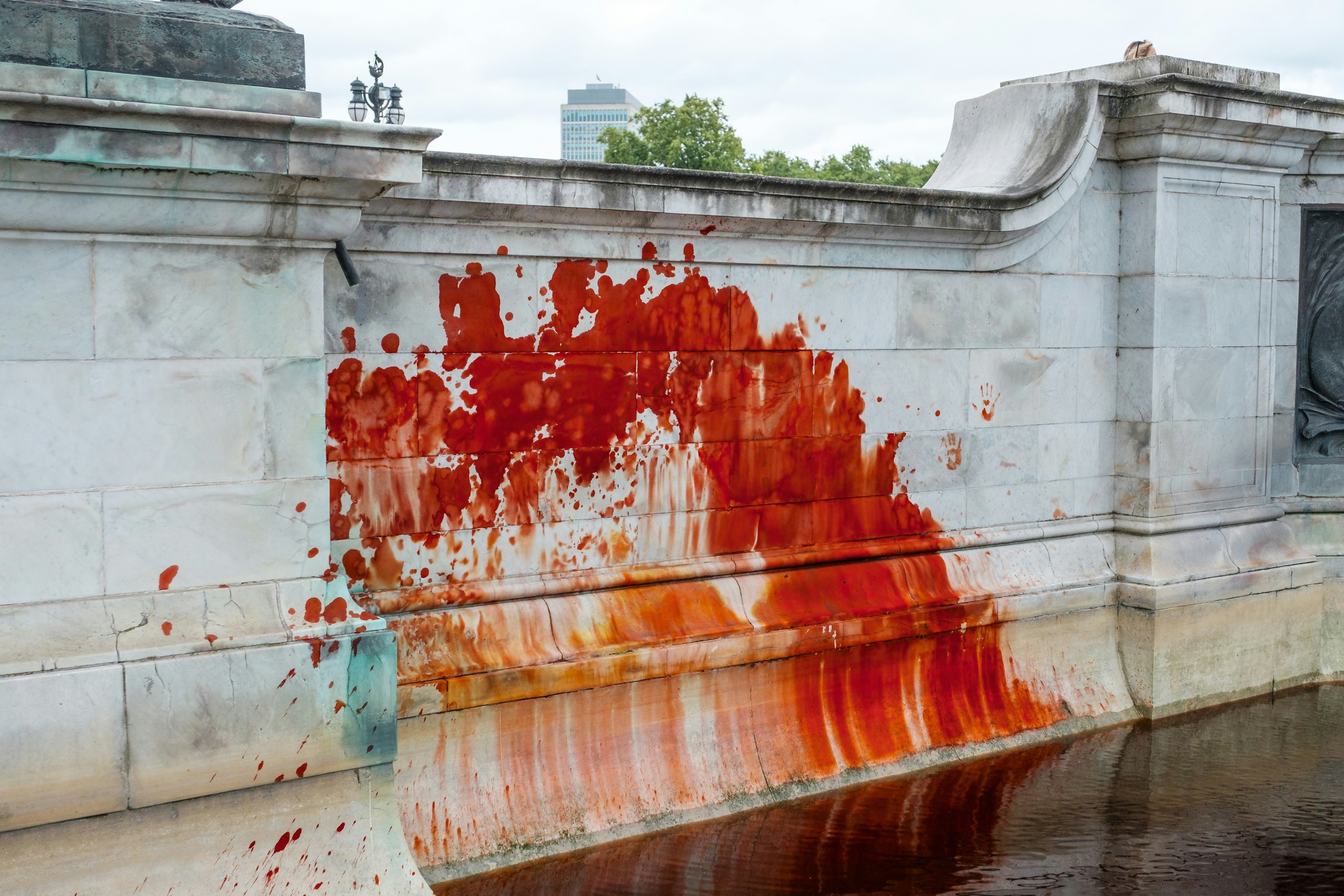 red and white concrete wall